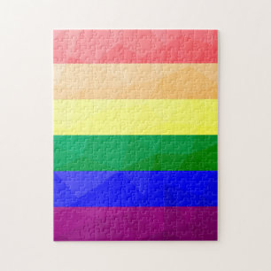 LGBTフラグ虹の線の幾何学的メッシュパターン ジグソーパズル