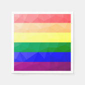 LGBTフラグ虹の線の幾何学的メッシュパターン スタンダードカクテルナプキン (正面)