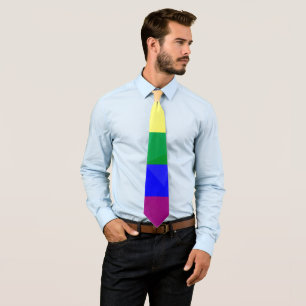 LGBTフラグ虹の線の幾何学的メッシュパターン ネクタイ