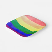 LGBTフラグ虹の線の幾何学的メッシュパターン ペーパープレート (傾斜あり)