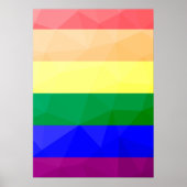 LGBTフラグ虹の線の幾何学的メッシュパターン ポスター (正面)