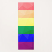 LGBTフラグ虹の線の幾何学的メッシュパターン ヨガマット (正面)
