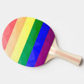 LGBTフラグ虹の線の幾何学的メッシュパターン 卓球ラケット (横)