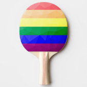 LGBTフラグ虹の線の幾何学的メッシュパターン 卓球ラケット (正面)