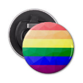 LGBTフラグ虹の線の幾何学的メッシュパターン 栓抜き (正面)