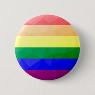 LGBTフラグ虹の線の幾何学的メッシュパターン 缶バッジ