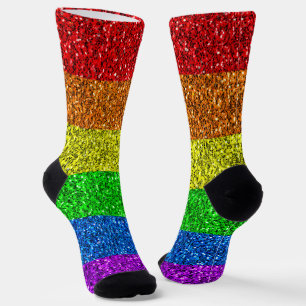 LGBTフラグ ビブラント レインボー ギター スパークル ソックス