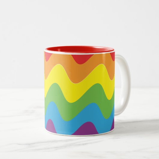 LGBTフラグ(波) ツートーンマグカップ (正面右)