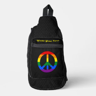 LGBTフラッグ平和サイン スリングバッグ
