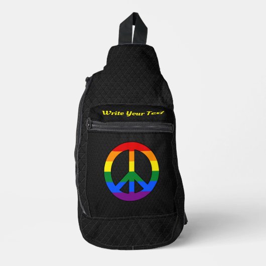 LGBTフラッグ平和サイン スリングバッグ (正面)