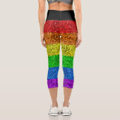 LGBTフラッグ鮮やかレインボーグリッター愛は愛 カプリレギンス (裏面)
