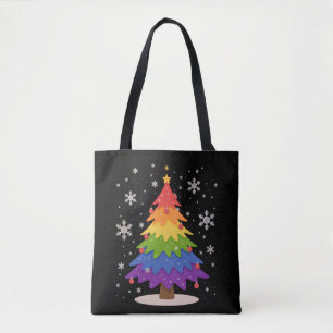 LGBTフラッグ クリスマスツリー メリークリスマス ゲイプライド  トートバッグ