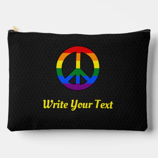 LGBTフラッグ ピースサイン アクセサリーポーチ (正面)