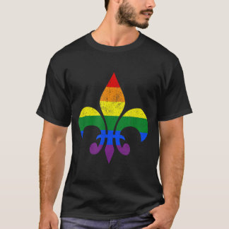 LGBTフランスの（紋章の）フラ・ダ・リゲイプライド月レインボーM Tシャツ