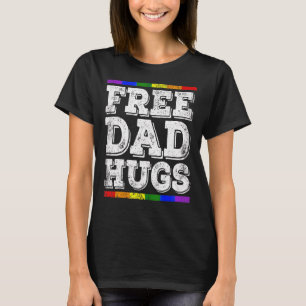 Lgbtフリーパパハグプライド月虹父のダ Tシャツ