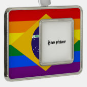 LGBTブラジル シルバープレートフレームオーナメント (右)