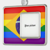 LGBTブラジル シルバープレートフレームオーナメント (左)