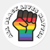 LGBTブラックプライドAll Lives Matter ラウンドシール (正面)