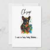 LGBTブルおもしろいドッグフランスの誕生日カード – プライド サンキューカード (正面)