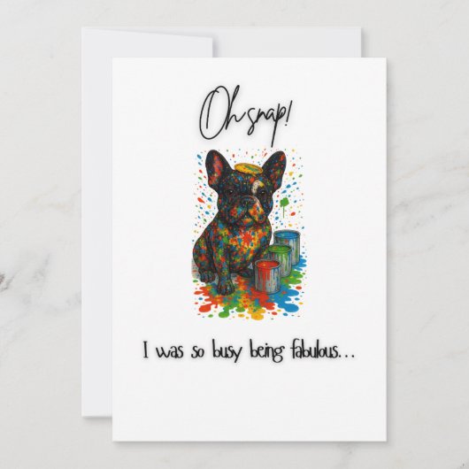 LGBTブルおもしろいドッグフランスの誕生日カード – プライド サンキューカード (正面)