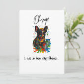 LGBTブルおもしろいドッグフランスの誕生日カード – プライド サンキューカード (スタンド正面)