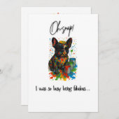 LGBTブルおもしろいドッグフランスの誕生日カード – プライド サンキューカード (正面/裏面)