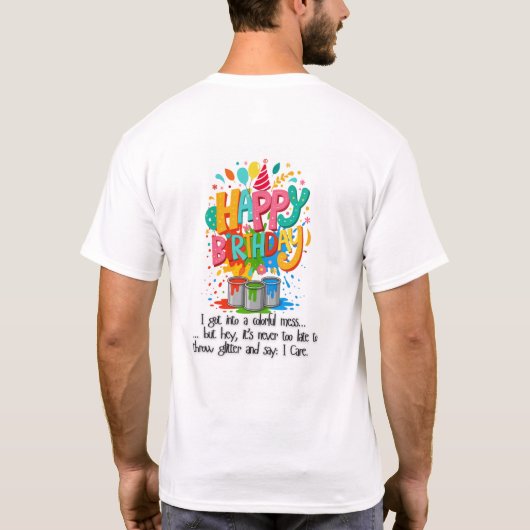 LGBTブルおもしろいドッグフランスの誕生日Tシャツ Tシャツ (裏面)