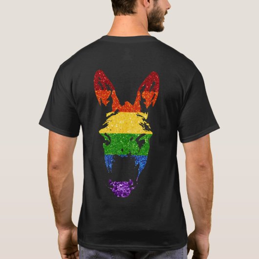 LGBTプライドおもしろいグリッターロバ Tシャツ (裏面)
