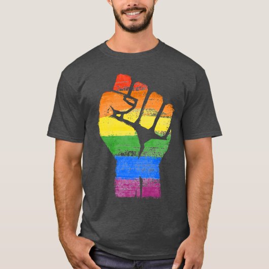 LGBTプライドおよび力 Tシャツ (正面)