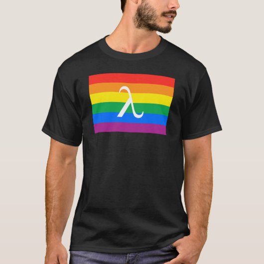 LGBTプライドとアクティビズム・ラムダ Tシャツ (正面)