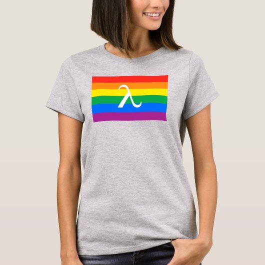 LGBTプライドとアクティビズム・ラムダ Tシャツ (正面)