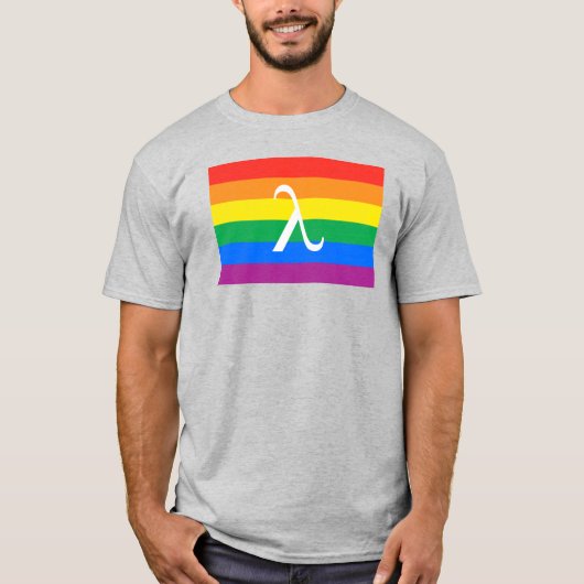 LGBTプライドとアクティビズム・ラムダ Tシャツ (正面)