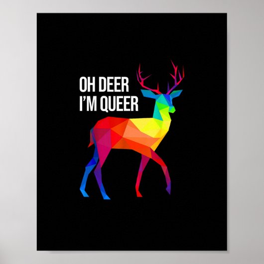 LGBTプライドのお祝いデザイン「Oh Deer Queer」 ポスター (正面)