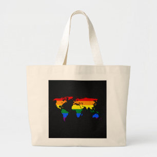 LGBTプライドの世界地図 ラージトートバッグ