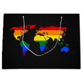 LGBTプライドの世界地図 ラージペーパーバッグ (正面)