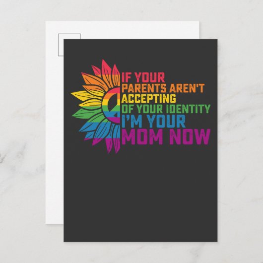 LGBTプライドの両親が今すぐママを受け入れるゲイ インビテーションポストカード (正面/裏面)