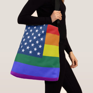 LGBTプライドアメリカ国旗と星 クロスボディバッグ
