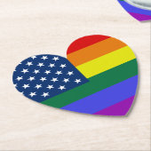 LGBTプライドアメリカ国旗と星 ペーパーコースター (アングル)