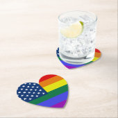 LGBTプライドアメリカ国旗と星 ペーパーコースター (インサイチュ)
