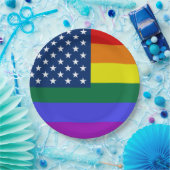LGBTプライドアメリカ国旗と星 ペーパープレート (パーティー)