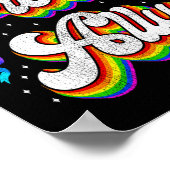 LGBTプライドアリー誇りを持ったレインボーフラッグレトロヴィンテージ ポスター (角)