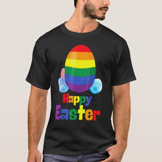LGBTプライドエッグハッピーイースター Tシャツ (正面)
