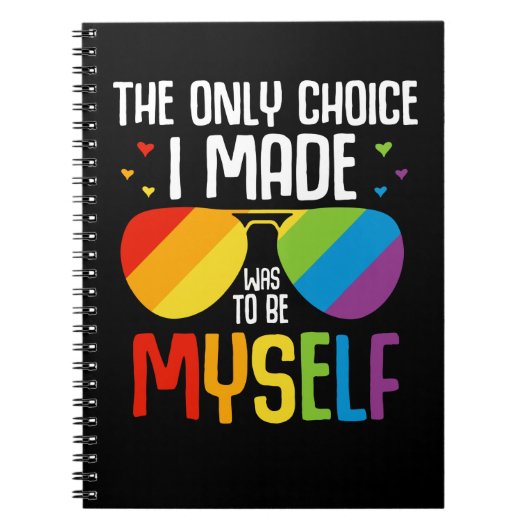 LGBTプライドカラフルレインボーサングラス等権利 ノートブック (正面)