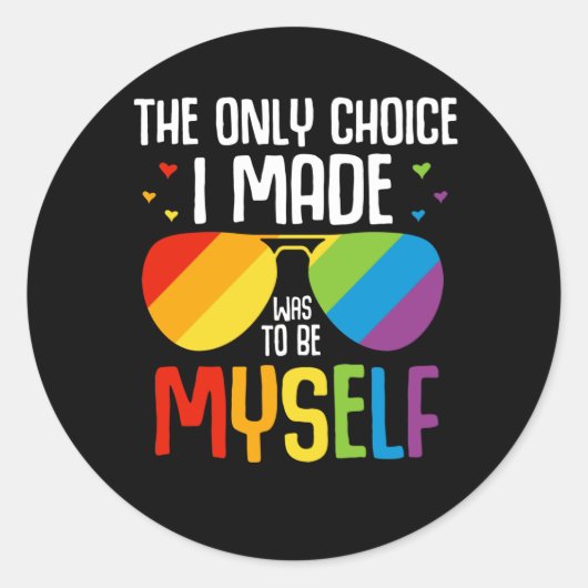 LGBTプライドカラフルレインボーサングラス等権利 ラウンドシール (正面)