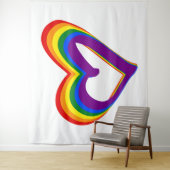 LGBTプライドカラフルレインボーフラッグハートゲイラブ タペストリー (インサイチュ)