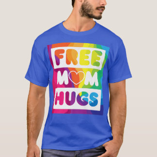 LGBTプライドカラーズフリームハグプライド月 Tシャツ