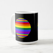 LGBTプライドカラーズブラック コーヒーマグカップ (正面左)