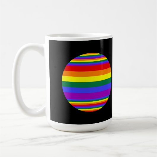 LGBTプライドカラーズブラック コーヒーマグカップ (左)