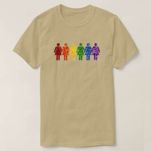 LGBTプライドグリッター女性 Tシャツ (デザイン正面)