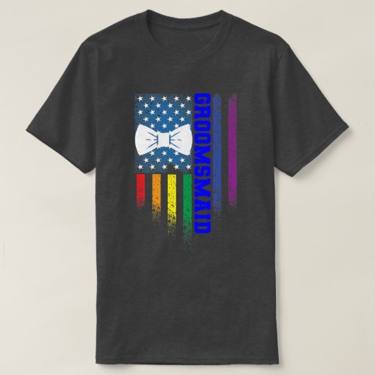Lgbtプライドゲイバチュラーパーティ婚約1348 Tシャツ (デザイン正面)